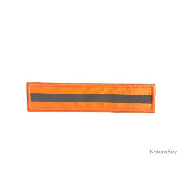 Patch rectangulaire long - Orange fluo - Velcro - Livraison gratuite