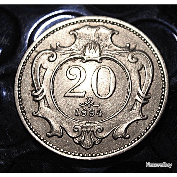autriche piece de 20 heller 1894 ttb+
