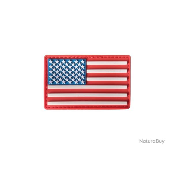 Patch Drapeau - Etats-Unis - PVC - Sur fond rouge - Velcro - Livraison gratuite