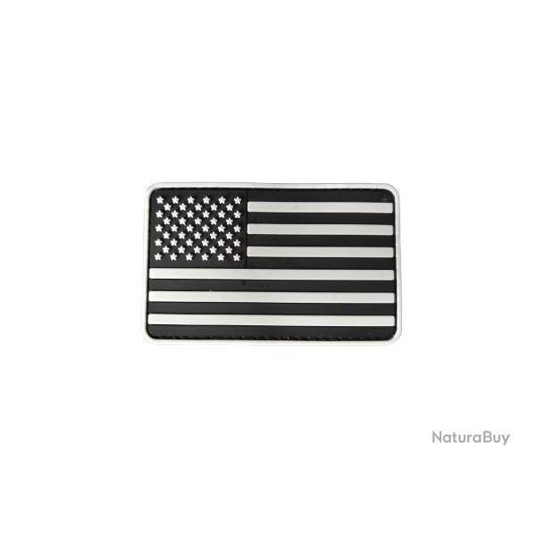 Patch Drapeau - Etats-Unis - PVC - En noir/blanc - Velcro - Livraison gratuite