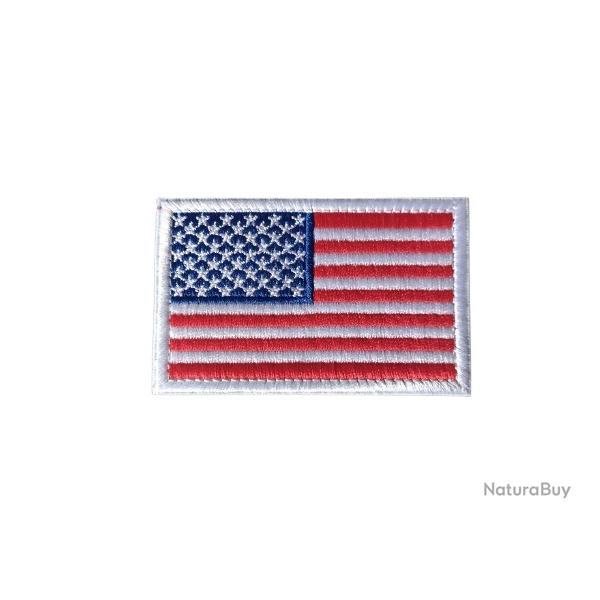 Patch Drapeau - Etats-Unis - Sur fond gris - Velcro - Livraison gratuite