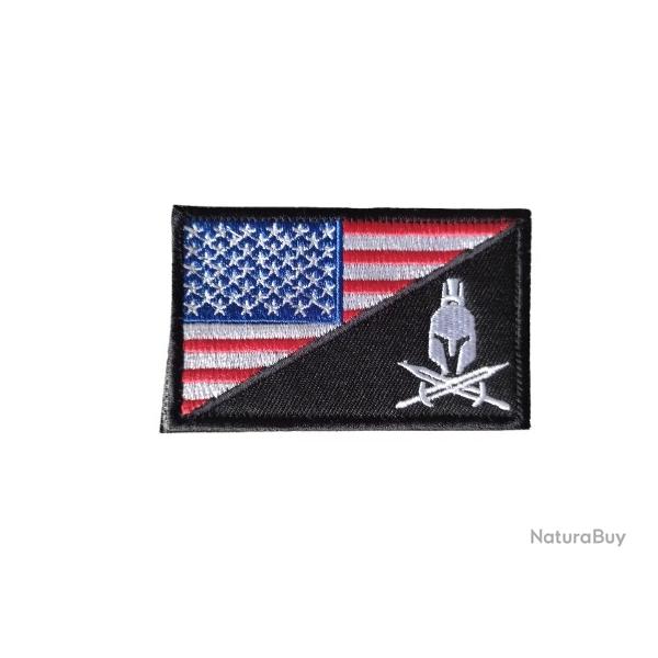 Patch USA + Spartan - Velcro - Livraison gratuite