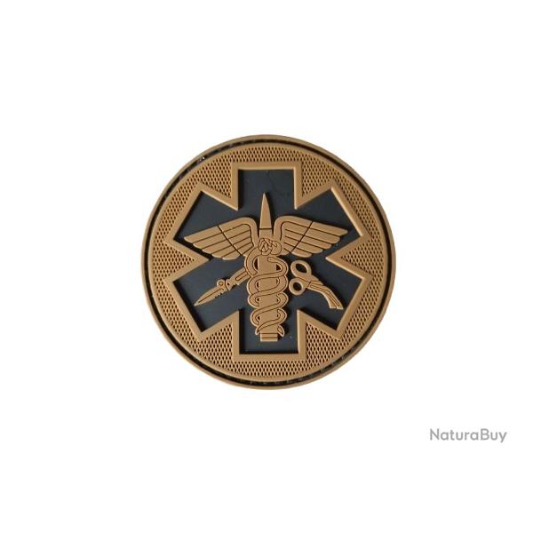 Patch Paramedic - rond - PVC - Beige/TAN - Velcro - Livraison gratuite