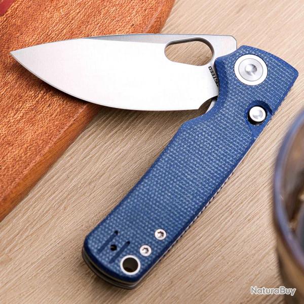 Couteau Vosteed Porcupine Blue Lame Acier 14C28N Manche Micarta KIVT Liner Lock VOSA2605