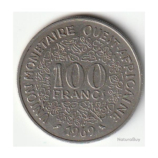 Pi�ce de Monnaie �tats de l'Afrique de l'Ouest 100 Francs 1969 Paris