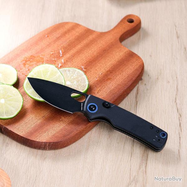 Couteau Vosteed Porcupine Black Lame Acier 14C28N Manche Micarta KIVT Liner Lock VOSA2601