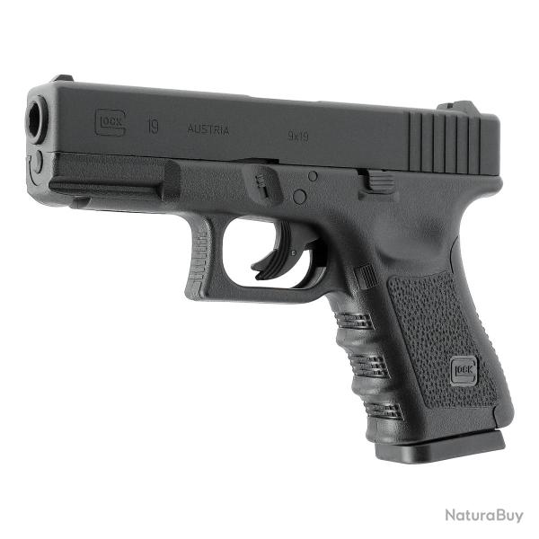 R�plique PISTOLET GLOCK 19 BBS 6MM CO2 -2J