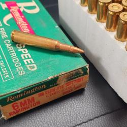 BOITE 20 CARTOUCHES CALIBRE 6MM REMINGTON SOFT POINT 100 GRAINS Tr&egrave;s bon Categorie C XX&egrave;