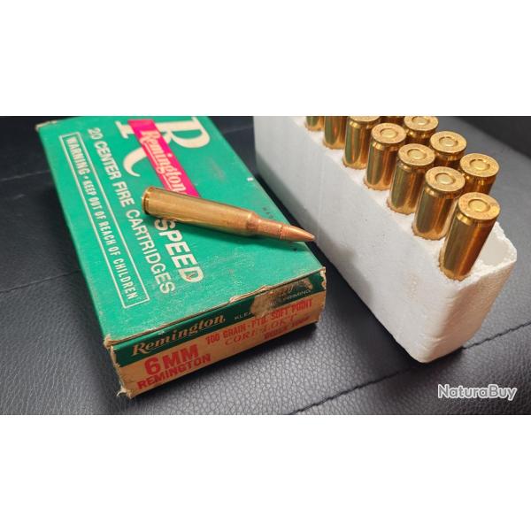 BOITE 20 CARTOUCHES CALIBRE 6MM REMINGTON SOFT POINT 100 GRAINS Tr�s bon Categorie C XX�
