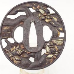 SOTEN TSUBA MARU GATA EN FER JAPON - SUKASHI SOTEN SCHOOL - EPOQUE EDO 1603/1868 Collection Tr&egrave;s bon