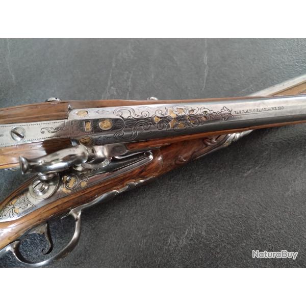 Magnifique paire de pistolets de collection fin XVIIme sicle