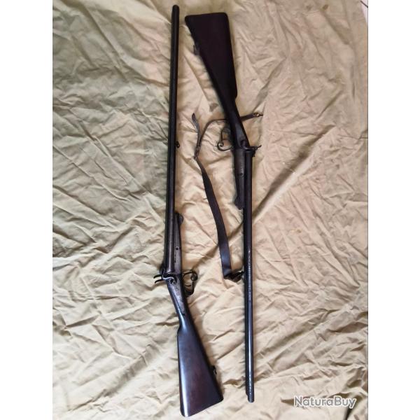 Lot de 2 fusils � broche cal.16 stephanois dans leur jus