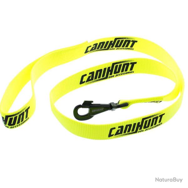 CANIHUNT LAISSE HUNTER SIMPLE PLATE 120CM POLYESTHER 30MM JAUNE