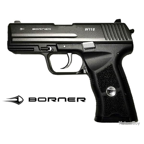 Pistolet  Borner W118 Blowback full m�tal  Co2  Billes Acier Cal 4.5