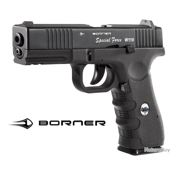 Pistolet  Borner W119 Blowback full m�tal  Co2  Billes Acier Cal 4.5