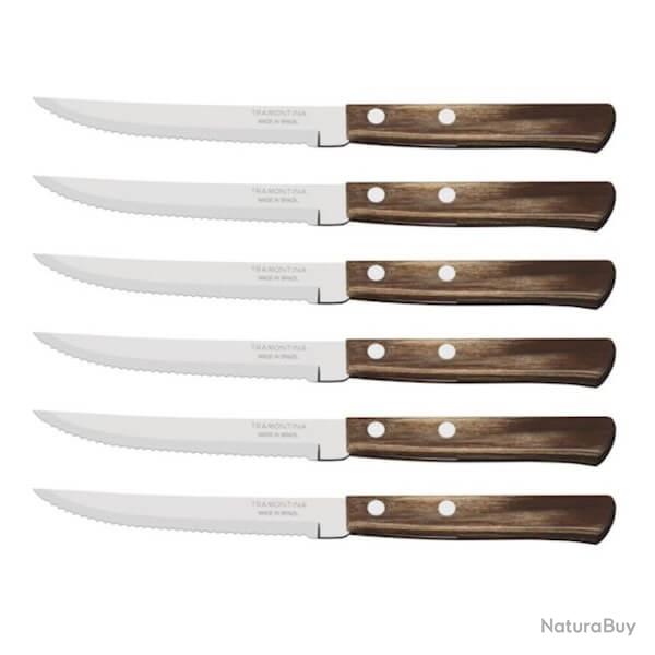 TRA.29810004 6 couteaux � steak Tramontina Technobois 21cm