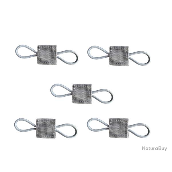 Lot de 5 attaches �lastiques tactique molle - Gris