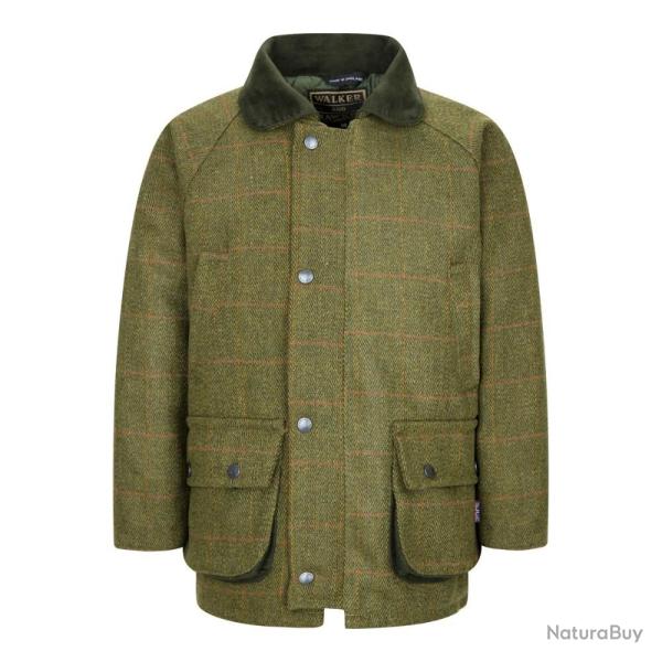 Manteau Enfant Hiver en Tweed - Vert Fonc� - �l�gant & R�sistant 4/5 ans