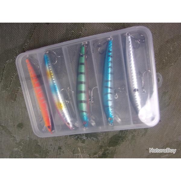 lot de 5 leurres de p�che longueur 9 cm