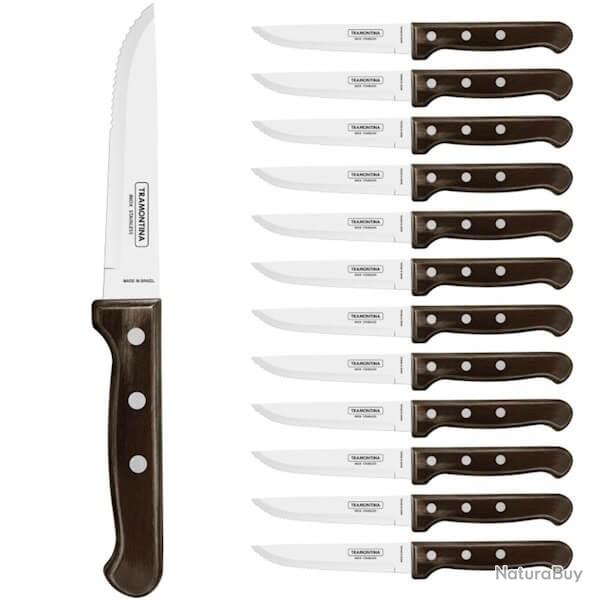 TRA.29810008 12 couteaux � steak Tramontina "Gaucho" 23,5cm Technobois