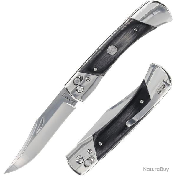 Couteau Schrade PLB7 Bear Paw Lame Clip Point Acier 7Cr17MoV Manche Bois Pivot Lock SCH1222017