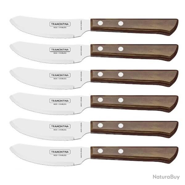 TRA.29810165 6 couteaux � pizza Tramontina 21cm Technobois