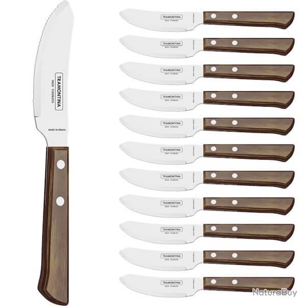 TRA.29810165 12 couteaux � pizza Tramontina 21cm Technobois