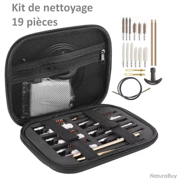 Kit de nettoyage 19 pi�ces Outil universel de brosses pour calibre 22/38/ 9mm/40mm/45mm