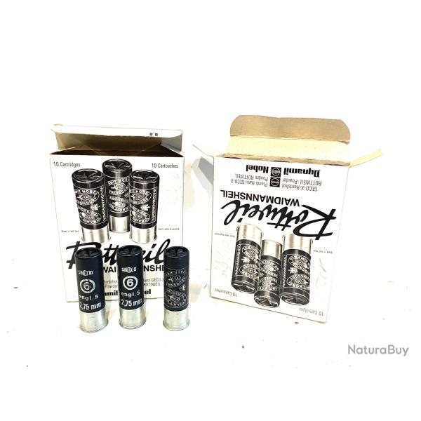 Anciennes botes de 13 cartouches Rottweil waidmannsheil Calibre 16