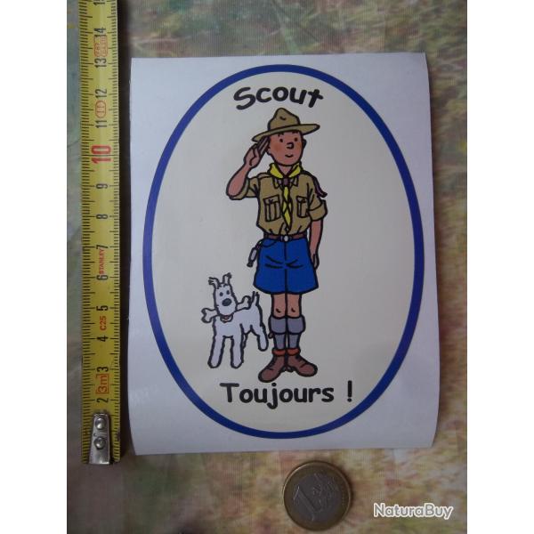 Autocollant collection Tintin Milou en Scout - Scoutisme