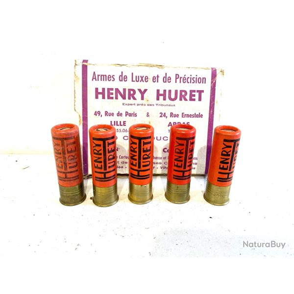 Ancienne bote de 5 cartouches Henry Huret Collection calibre 16