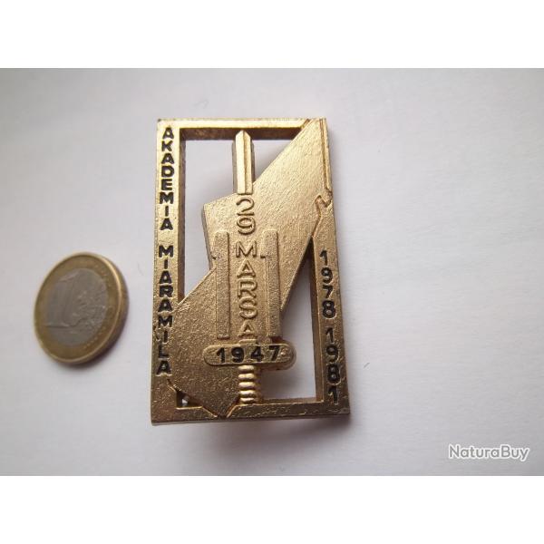 insigne Madagascar acadmie militaire 29 mars 1947 insurrection Drago