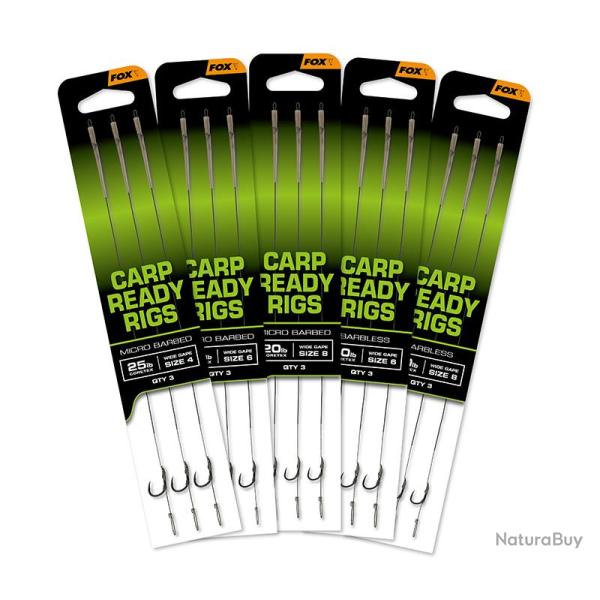 Carp Ready Rigs X 3 - Wide Gape N� 4 (25Lb)