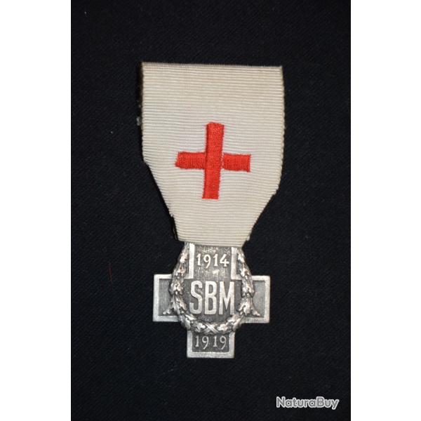 MEDAILLE CROIX ROUGE SECOURS AUX BLESSES MILITAIRES-GRANDE GUERRE 1914-18- 1�WW