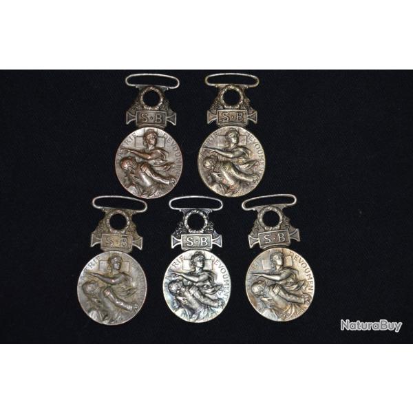 MEDAILLES SOCIETE DE SECOURS AUX BLESSES MILITAIRES 1864/1866 SSBM-GUERRE 1870 & GUERRE 1914/1918