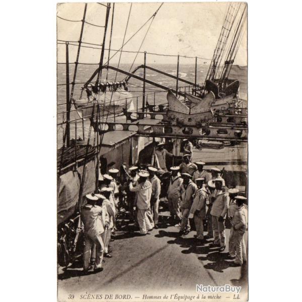 CPA - Marine -SCENES DE BORD-Hommes lEquipage a la meche N�1652