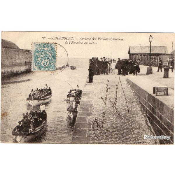 CPA - Marine Militaire -CHERBOURG - Arriv�e des Permissionnaires de l'Escadre au B�ton N�1223