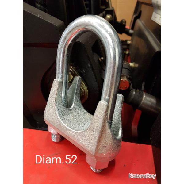 Serre c�ble �trier diam.52mm s�rie renforc�e �lectrozingu�e