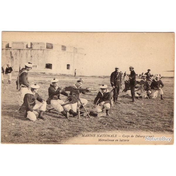 CPA - Marine NATIONALE - Corps de D�barquement Mitrailleuse en batterie N�1632