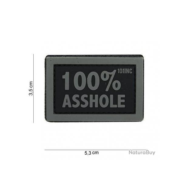 Patch 3D PVC 100% Asshole (101 Inc) Noir