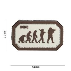 Patch 3D PVC Airsoft Evolution (101 Inc) Marron