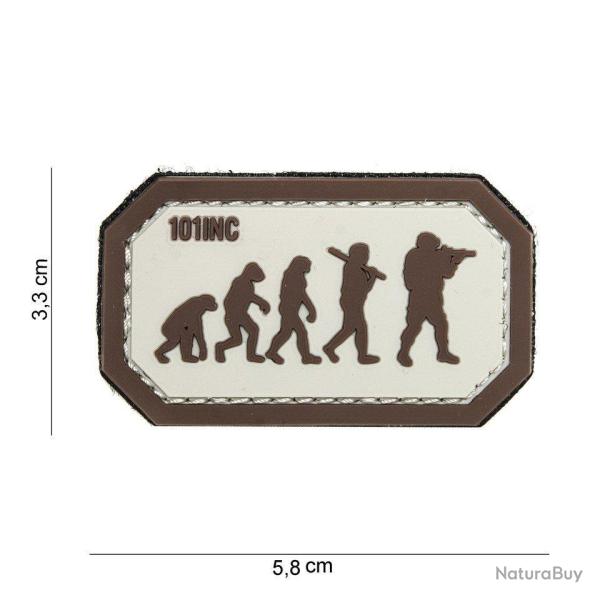 Patch 3D PVC Airsoft Evolution (101 Inc) Marron