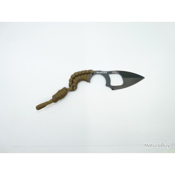 Couteau Wildsteer Krill manche en paracorde coyote Etui kydex Lame noire