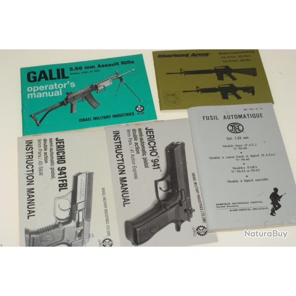 Lot de documentation GALIL, JERICHO,OBERLAND, HERSTAL: manuels
