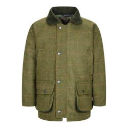 Manteau Enfant Hiver en Tweed - Vert Foncé - Élégant & Résistant 5/6 ans