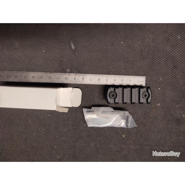 Rail Picatinny M-Lok, Aluminium,5 slots neuf -