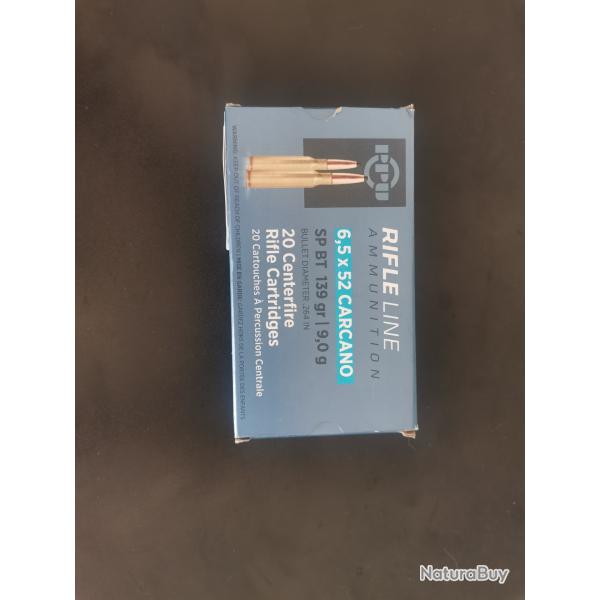 6.5x52 carcano PPU SP BT 139 gr X20