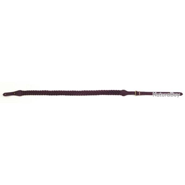 BRETELLE CUIR TRESSE MARRON LARGEUR 30MM