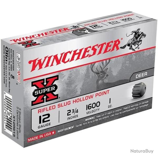 BALLES WINCHESTER SUPER-X SLUG RIFLED HP 20/70 21G X5