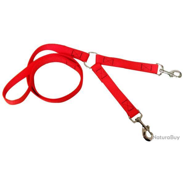 LAISSE POLYPROPYLENE CHIEN ORANGE 120CM + COUPLEUR